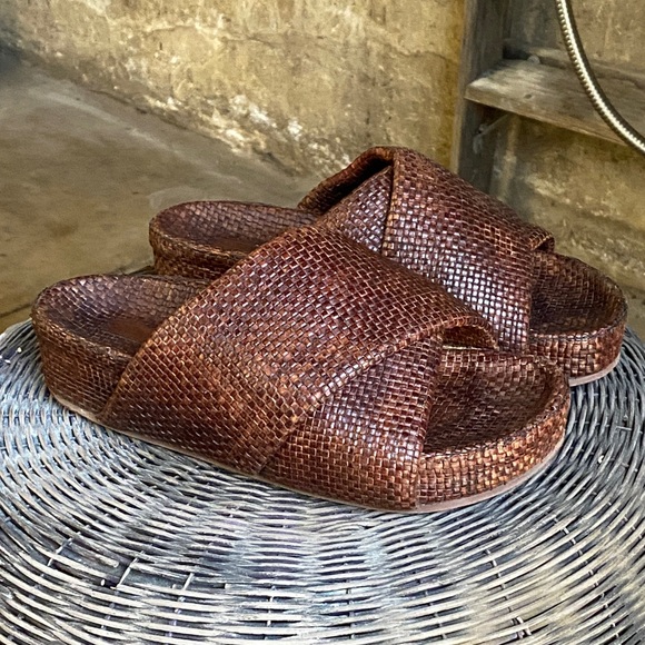 Size 42 ST. AGNI  Brown flat form sandal - Picture 3 of 9